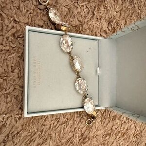 Catherine Popesco Gold and Clear Crystal Bracelet